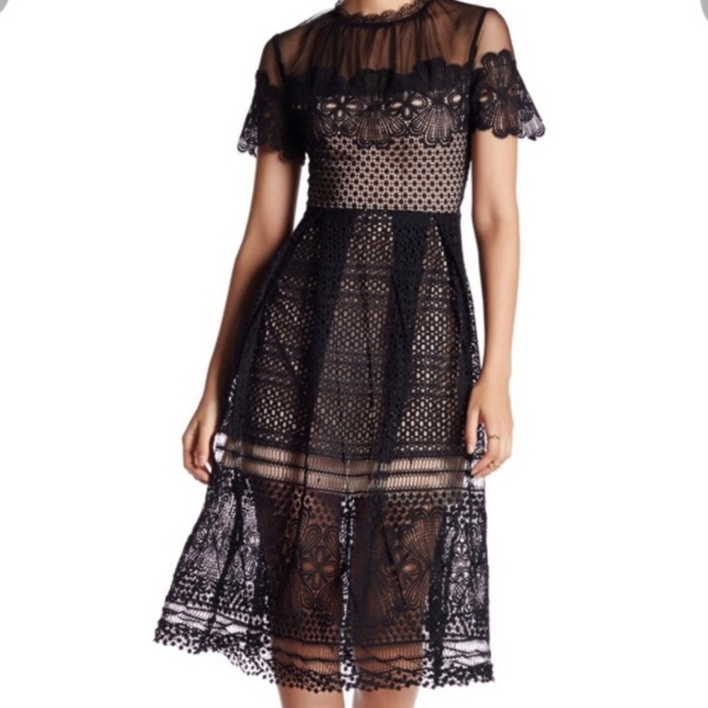 Romeo & Juliet Couture Black Eyelet Lace Dress